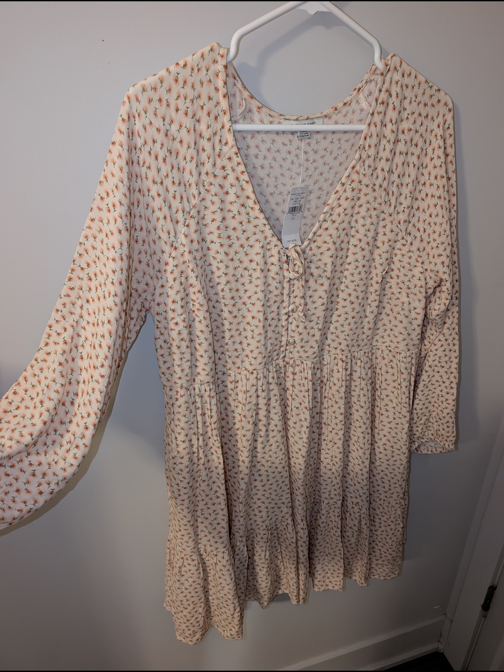 NWT Light Cream Floral American Eagle Dress